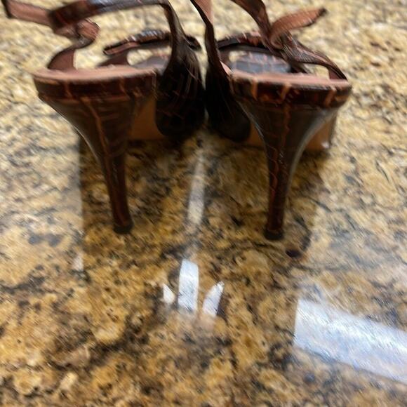 Shoes Heels Charles David brown croc pattern size 8 4” heel strap heel. - Picture 5 of 6